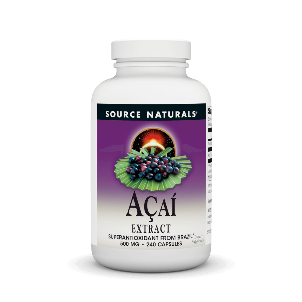 Source Naturals Acai Extract, Superantioksi from Brazil* - 500 mg - 240 Vegetarian Capsules