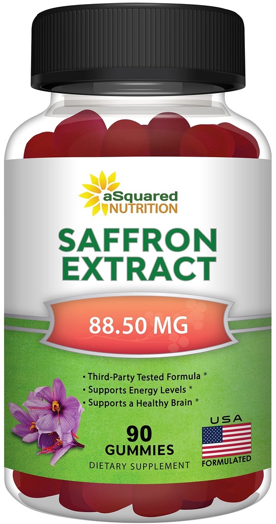 ASquared Beslenme Saffron Gummies - Saffron Extract Supplement - Pure Gummy Supplements Alternative to Capsules, Pills, Toz & Tea