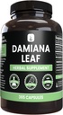 ΑΝΩΤΑΤΑ ΑΡΧΙΚΑ ΣΥΣΤΑΤΙΚΑ Damiana Leaf (365 Κάψουλες) Όχι Μαγνήσιο ή Γέμισμα ρυζιού, Πάντα Αγνή