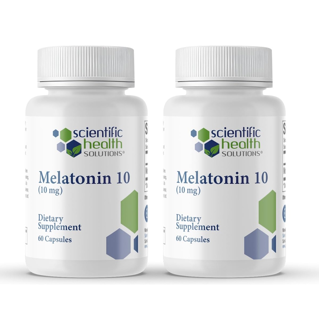 Melatonin 10mg | Extra Strength Melatonin in Easy-to-Swallow Capsules | Vegan, Non-GMO & Gluten-Free | US-Made Extra-Strength (2-Pack)