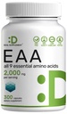 Essential Acid Acids (EAA) 2000mg Per Servis, 300 Capsules – Unflavored - 9 in 1, All BCAAs (Branched-Chain Reeses) – Lean Muscle Support & Natural Pre Workout Supplement Supplement