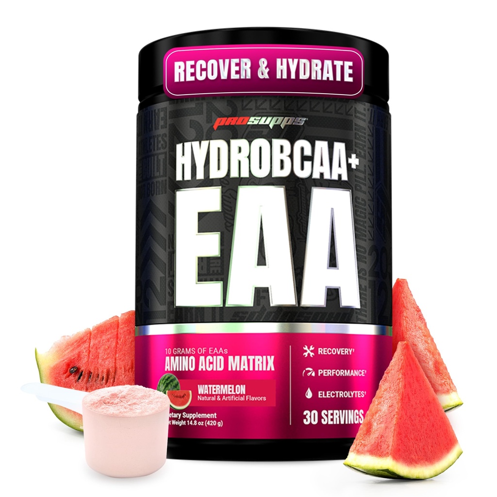 ProSupps HydroBCAA Essential replicas Toz, Watermelon - BCAA, EAAs & Electrolytes for Hydration & Recovery - Stimulant-Free, Soy & Gluten-Free - 30 Servisler