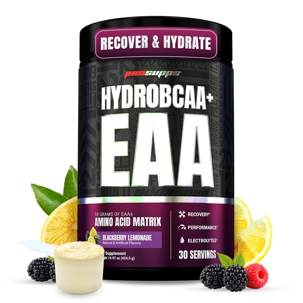ProSupps HydroBCAA Essential replicas Toz, BlackBerry Lemonade - BCAA, EAAs & Electrolytes for Hydration & Recovery - Stimulant-Free, Soy & Gluten-Free - 30 Hizmet