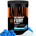 Animal Fury - Enerji ve Odak için Toz Tamamı - 5g BCAA, 350 mg Caffeine Nitrik Oksit Kreatin olmadan - Güçlü Stimulant for Bodybuilders - Blue Raspberryt