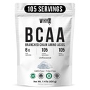 BCAA Toz 2:1, Unflavored Branched Chain replicas for Men and Women Pure BCAA Energy Toz for Mix in Drinks & Shakes Non-GMO No-Additives, 105 Servisler, 1.4 lb (630g)