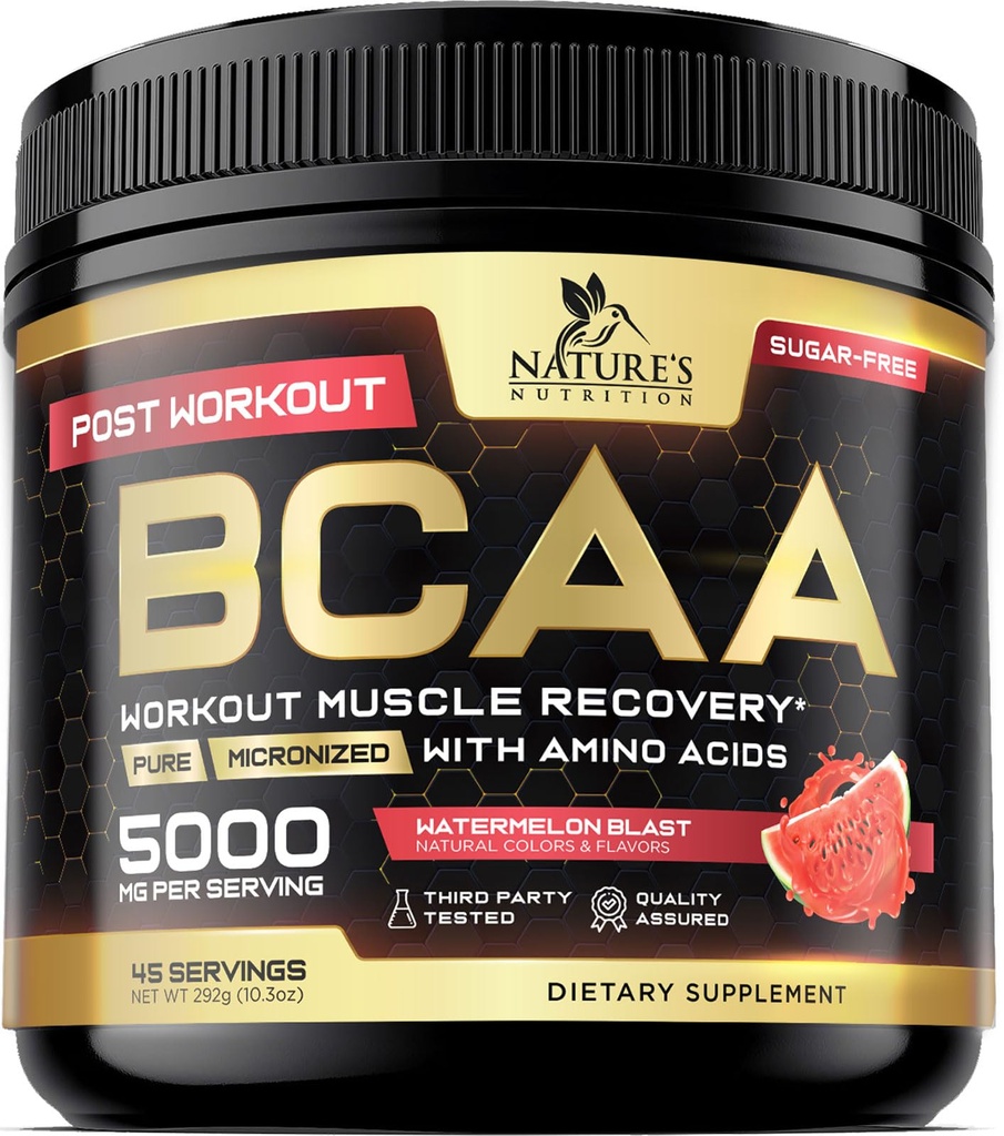 Muscle Recovery Drink Toz BCAA, L-Glutamine & Amino Asits - Post Workout için En İyi Kas Kurtarma Supplements - Sugar Free, Branched Chain replica Supplement for Women & Men - 45 Services