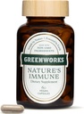 Greenworks Nature's Immune - Organik Daily Immune Support with Elderberry, Echinacea, Ginger, Turmeric & Medicinal Mushrooms – Vegan, Non-GMO, Gluten-Free – 30 Hizmet