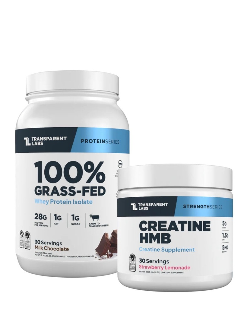 Gap Labs Grass-Fed Whey Protein Isolate (30 Hizmet, Süt Çikolata) & Kretine HMB (30 Hizmet, Strawberry Lemonade)
