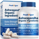7000mg Organic Ashwagandha Capsules, Ashwaganda Powder Supplements with Black Pepper, Stress Support Ashwagandha for Women & Men, Vegan & Non-GMO & Gluten-Free, 120 Counts