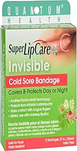 Kuantum Sağlık Super LipCare+ Invisible Cold Sore/Fever Fages - Soothes ve Korumalar, Contamination ve Hide Sores, 12 Ct
