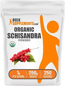 BulkSupplements.com Organic Schisandra Powder - Organic Schisandra Supplement, from Schisandra Berry - Gluten Free - 1g per Serving, 250g (8.8 oz) (Pack of 1)