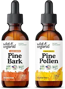 Wild & Organic Pine Bark Tincture 2 fl oz & Pine Pollen Tincture 2 fl oz