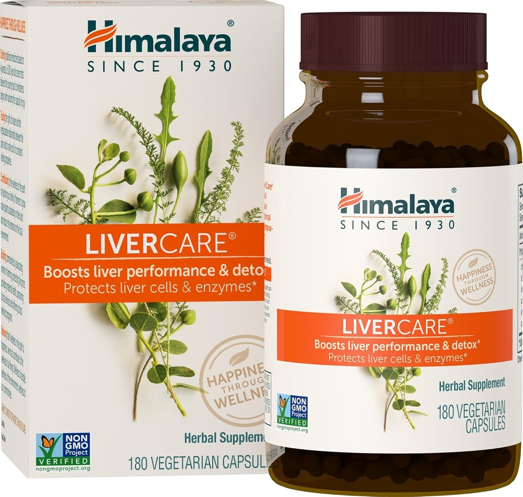 Himalaya LiverCare for Total Liver Support, Cleanse and Detox, Koruma Hücreleri ve Enzymes, 375 mg, 180 Capsules, 90 Day Supply, 180 Capsules, 90 Day Supply