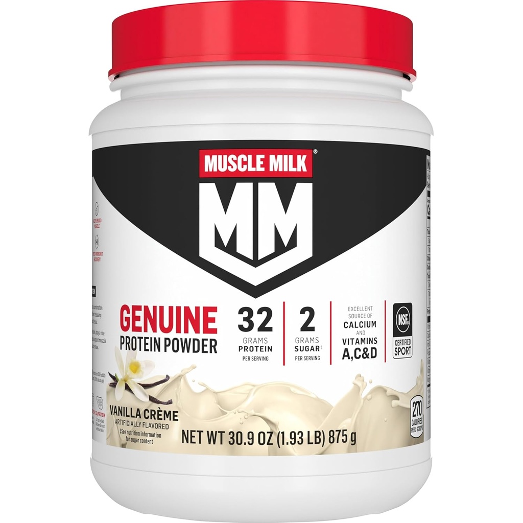 Kas Süt Gerçek Protein Toz, Vanilla Crème, 1.93 Pound, 12 Hizmet, 32g Protein, 2g Sugar, Kalsiyum, Vitaminler A, C & D, NSF Spor için Onaylandı, Enerjilendirme Snack, Ambalaj Vary