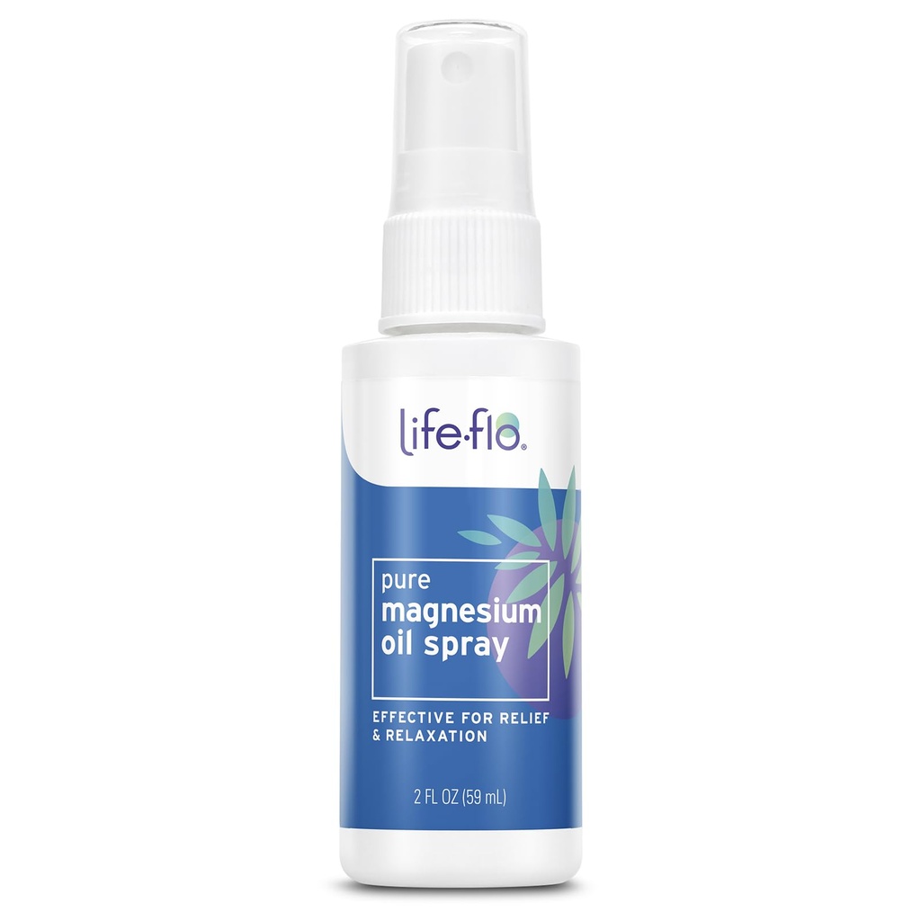 Life-flo Pure Magnesium Oil Spray w/Concentrated Magnesium Chloride from The Zechstein Seabed, Calming Relief and Relaxation, Καταπραΰνει τους μυς και τις αρθρώσεις, 60-Day εγγύηση, Δεν έχει δοκιμαστεί σε ζώα, 2oz