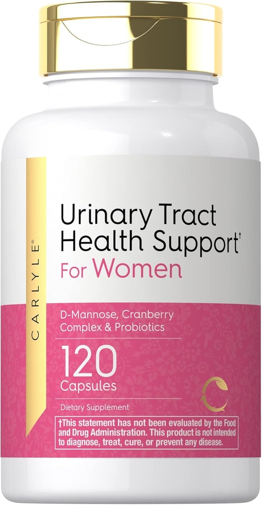 Carlyle Urinary Tract Health for Women | 120 Capsules | Women | with D-Mannose, Cranberry Complex & Probiyotiks | Non-GMO, Gluten Free