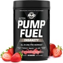 PMD Sports Pump Yakıt Insanlığı - Premium Pre Workout Toz & Muscle Pump, Greater Focus, Endurance & Recovery, Premium Kreine, Arginine & Beta Alanine - Strawberry Slam (30 hizmet)