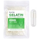 Size 5 Gelatin Empty Capsules - 1000 Count Clear Empty Pill Capsules, Fillable Empty Gel Capsule for Homemade Vitamins & Powders, Easy for DIY Supplements