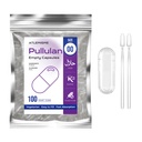 Pullulan Empty Capsules Size 00 - Vegan Capsules Empty (100 Count) Empty Capsules DIY Vegetable Capsule Filling - Veggie Capsules Empty Caps with 2 Micro Lab Spoons for Capsule Filling