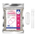 Empty Gelatin Capsules Size 1 (100 Count) – Gel Caps for DIY Filling with 2 Micro Lab Spoons