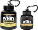 ONMYWHEY Protein Toz Konteyneri Gitmek - Seyahat Su Şişeleri Mixes, Portatif Pre Workout Supplement Konteynerler & Cay Funnels, Mini Preworkout Supplements Sahibi Fitness Şişeler
