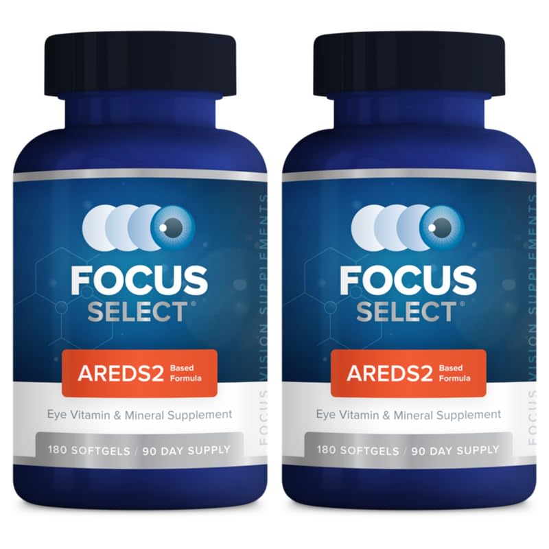 Focus Select AREDS2 Based Eye Vitamin-Mineral Supplement - AREDS2 Basic Supplement for Eyes (360 ct. 180 Day Supply) - AREDS2 Temel Low çinko Formula - Eye Vision Supplement ve Vitamin