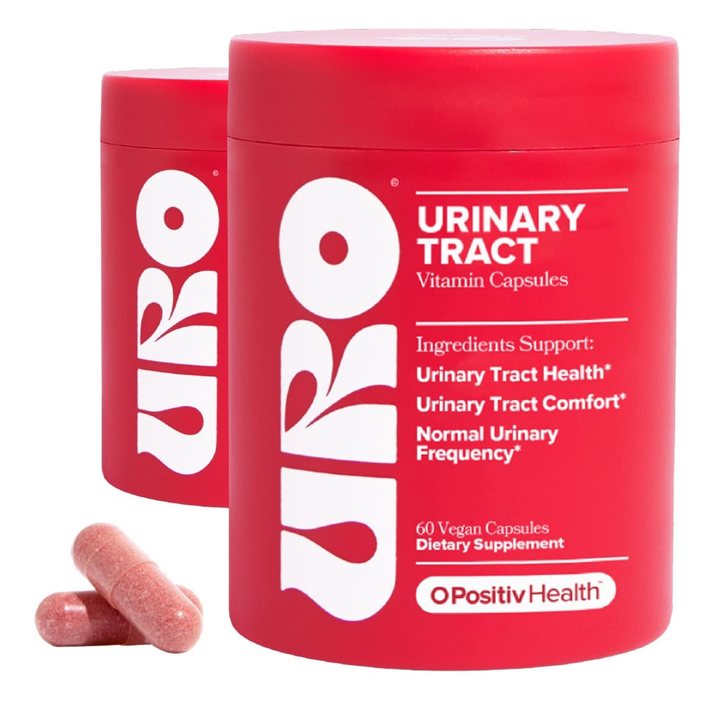 O Positiv URO Συμπλήρωμα ούρων για τις γυναίκες, 60 Count (Pack of 2) - Βιταμίνες υποστήριξης ούρων με Pacran Complete Cranberry Extract, D-Mannose, & Βιταμίνη C - Vegan & Gluten-free