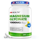 Magnesium Glycinate 1000mg per Serving– 240 Capsules – High Absorption Magnesium Supplement for Relaxation, Calmness & Muscle Support – Gentle on Stomach – Made in USA