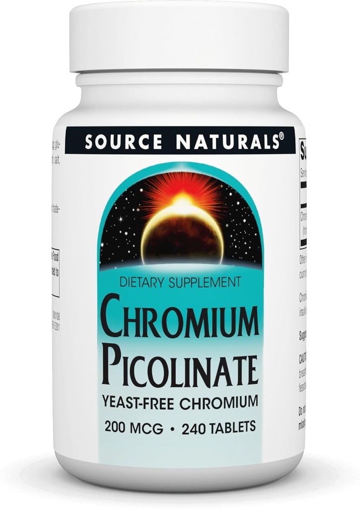 SOURCE NATURALS Chromium Picolinate 200 Mcg Tablet, 240 Kont