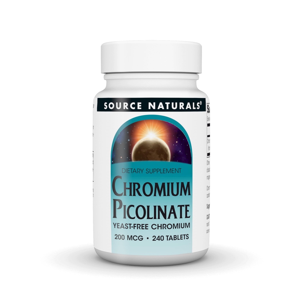 SOURCE NATURALS Chromium Picolinate 200 Mcg Tablet, 240 Kont