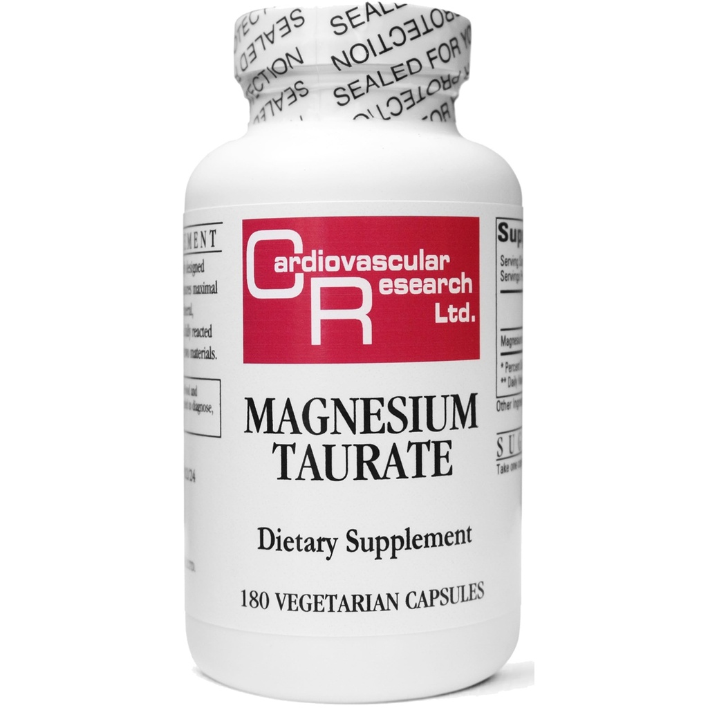 Cardiovascular Research Magnesium Taurate 125 mg New Tamper Resistant Store and Ship Box 180 Count