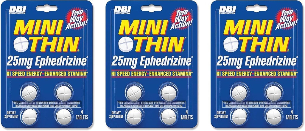 Mini İnce DBI Dağıtım Two Way Action 25mg Ephedrizine - 4 Count FBI - 3 Pack