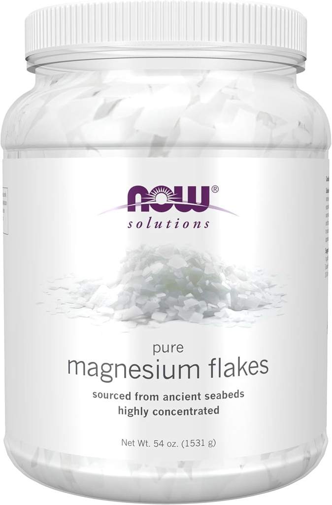 Şimdi Gıda Çözümleri, Magnezyum Flakes,% 100 Pure, Eski Zechstein Seabed, Yüksek Yoğun, 54-Ounce