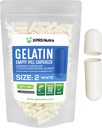 XPRS Nutra Boyutu 2 Boş Kapsüller - 100 Kont Boş Gelatin Capsules - Pills DIY Capsule - Pure Bovine Pill Gel Caps For Do-It- Yourself Supplements (Beyaz)