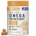 Köpekler için Salmon Oil - 180 Yumuşak Chew Omega Skin ve Coat için Tedaviler - Temel Fatty Asits, Omega 3 ve 6, Vitaminler, Antioksis ve Mineraller - ABD'de Yapıldı