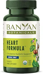 Banyan Botanicals Heart Formula – Organic Herbal Heart Health Supplement with Hawthorn Berry and-Guduchi – Υποστηρίζει την κατάλληλη λειτουργία της καρδιάς* – 90 δισκία – Μη ΓΤΟ Βιώσιμα πηγάζει Vegan