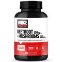 FORCE FACTOR Beetroot + Mushrooms Supplement for Great Health, Beet Root Capsules with 7 Fonksiyonel Mushrooms, Lion's Mane, Cordyceps, & More, Soy Free, Non-GMO, 120 Capsules