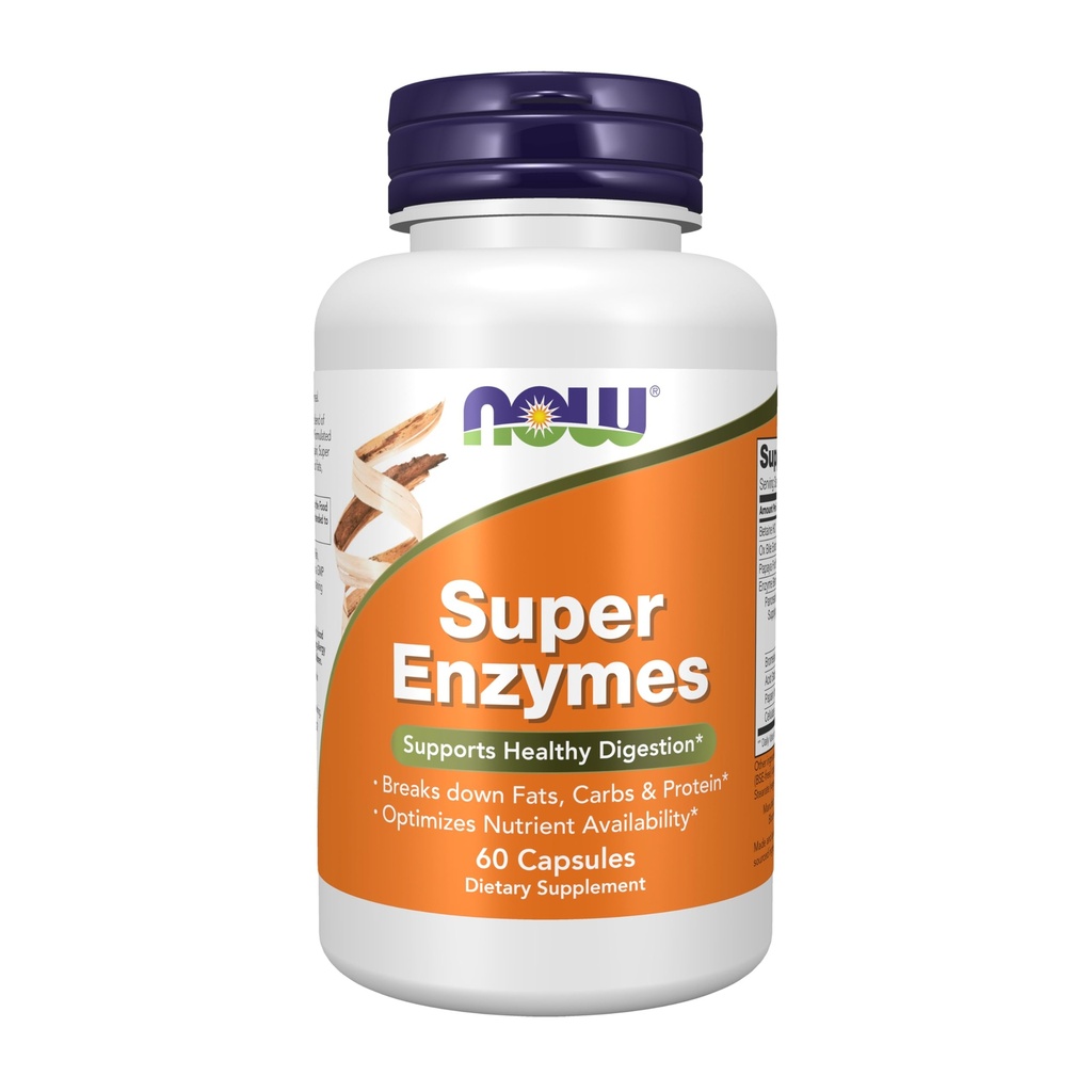 Now Supplements, Super Enzymes, Formulated with Bromelain, Ox Bile, Pancreatin and Papain, Super Enzymes, 60 Capsules