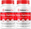 (2 Πακέτο) Βελτιστοποιητής Ισορροπίας Glyco, Ροή Ισορροπίας, Συμπλήρωμα Βελτιστοποιητών Ισορροπίας Glycol, Κάψουλες Υποστήριξης Ισορροπίας, Υποστήριξη Ροής Ισορροπίας Αίματος Προηγμένη Φόρμουλα, 60 Κάψουλες για 2 Μήνες