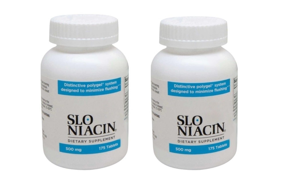 Slo's Niacin 500 mg Tablets, 175 Count (2‑Pack) – B‑Vitamin Support for Metabolism & Energy Production