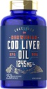 Carlyle Cod Liver Oil Softgels | 1245mg | 250 Kont | Norveç | GMO, Gluten Free