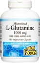 Doğal Faktörler, Mikronized L-Glutamine 1000 mg, Destekler Kaslar ve Immune Function, 180 Capsules