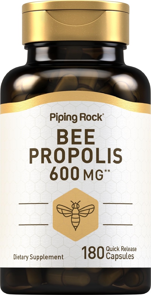 Piping Rock Bee Propolis Extract Capsules | 180 Pills | Non-GMO, Gluten Free Supplement
