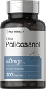 Horbäach Policosanol 40mg | 200 Capsules | Non-GMO ve Gluten Free Supplement Supplement Supplement
