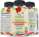 Toddler & Çocuklar için Premium Multivitamin Gummies - Chewable Essential Daily Vitamins A, C, D3, E, B6, B12, Biotin - No High-Fructose-Corn-Syrup veya Yapay Sweeteners - 60 Gummies, 30 Günlük Supply