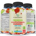 Toddler & Çocuklar için Premium Multivitamin Gummies - Chewable Essential Daily Vitamins A, C, D3, E, B6, B12, Biotin - No High-Fructose-Corn-Syrup veya Yapay Sweeteners - 60 Gummies, 30 Günlük Supply