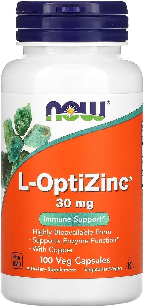 Şimdi Gıdalar: L-Optizinc Immune Support 30 mg, 100 Caps (2 paket)