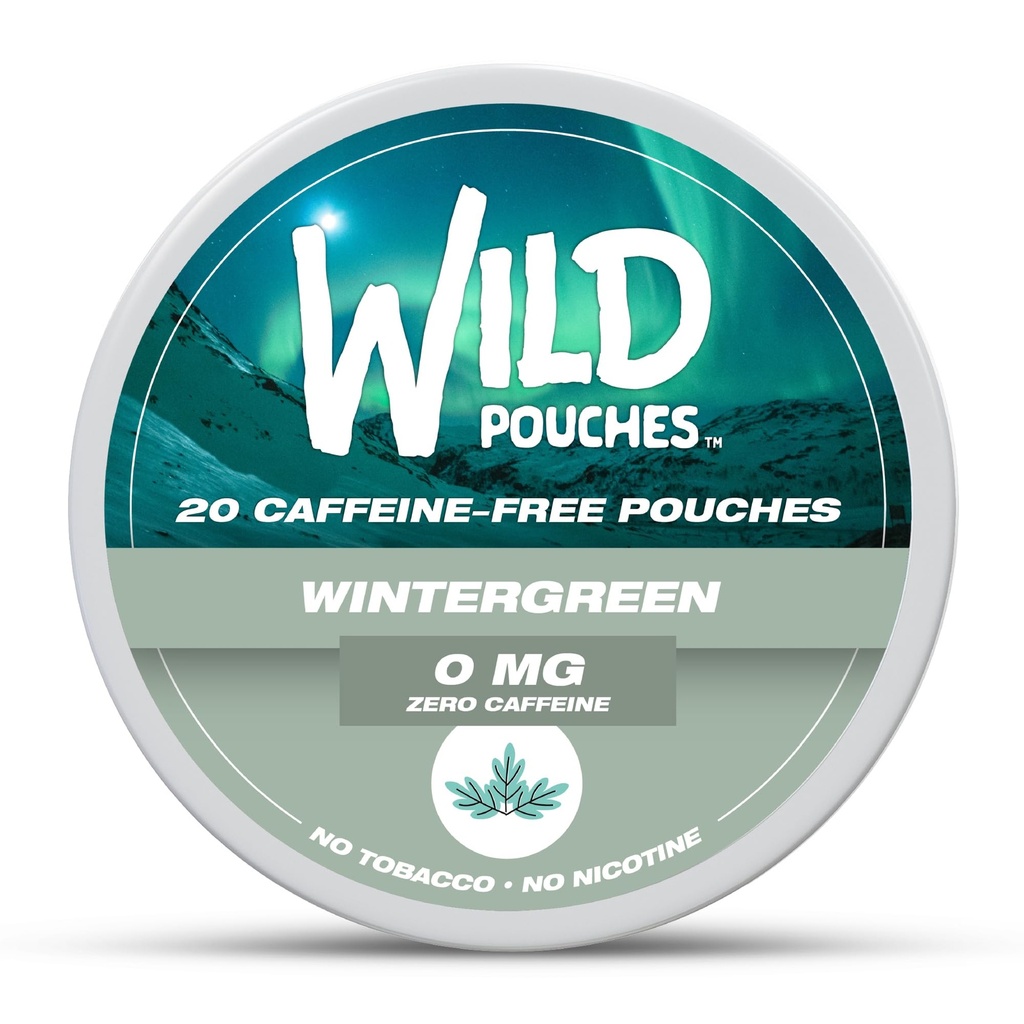 Wild 0mg Nicotine Free Pouches No Caffeine Wintergeen - 20 x Caffeine Free Pouches