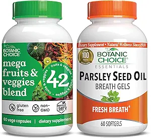 Botanic Choice - Mega Fruits & Veggies ve Parsley Seed Oil Sche - Energy Balance & Breath Freshener Supplements for Yetişkinler