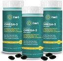 Iwi Omega-3 Essential, 90 Softgels (90 hizmet) Plant-Based Algae Omega 3 with EPA + DHA, Brain, Heart & Immune Support Diyetary Supplement, Krill & Fish Oil Alternative, No Fishy Aftertaste
